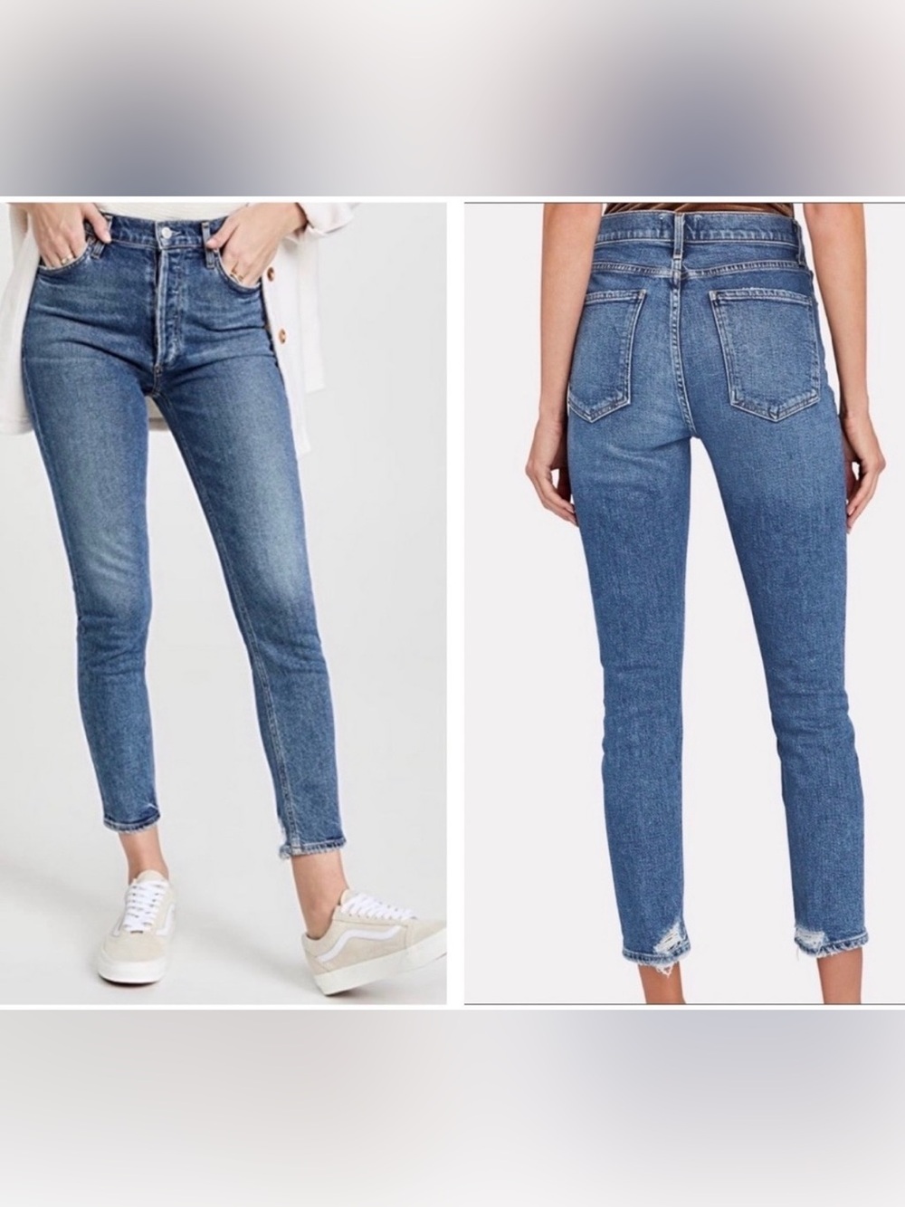Agolde Women's Nico High-Rise Slim Fit Jeans w/ Button Fly Closure - medium blue